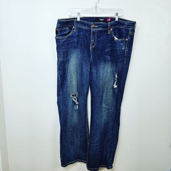 torrid Denim - Torrid Distressed Bootcut Jeans. Dark Wash Blue 20#023